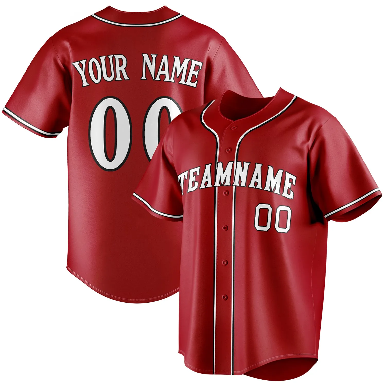 Custom Red & White Color Fan Baseball Jersey sold by Tailorly