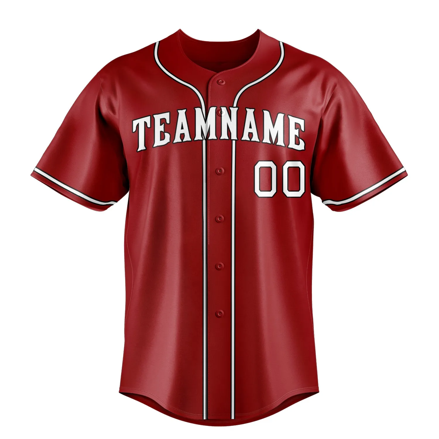 Custom Red & White Color Fan Baseball Jersey sold by Tailorly product image thumbnail 2