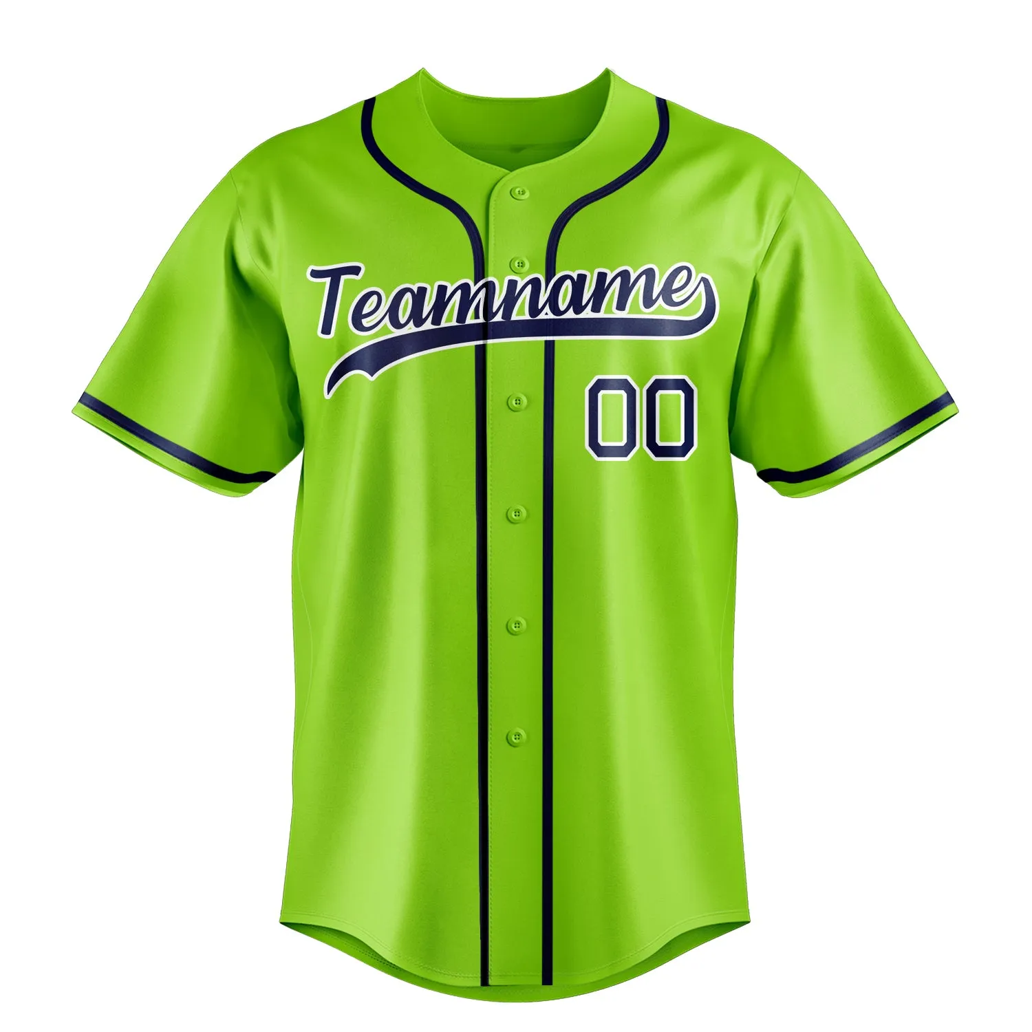 Custom Neon Green & Navy Color Fan Baseball Jersey sold by Tailorly product image thumbnail 2