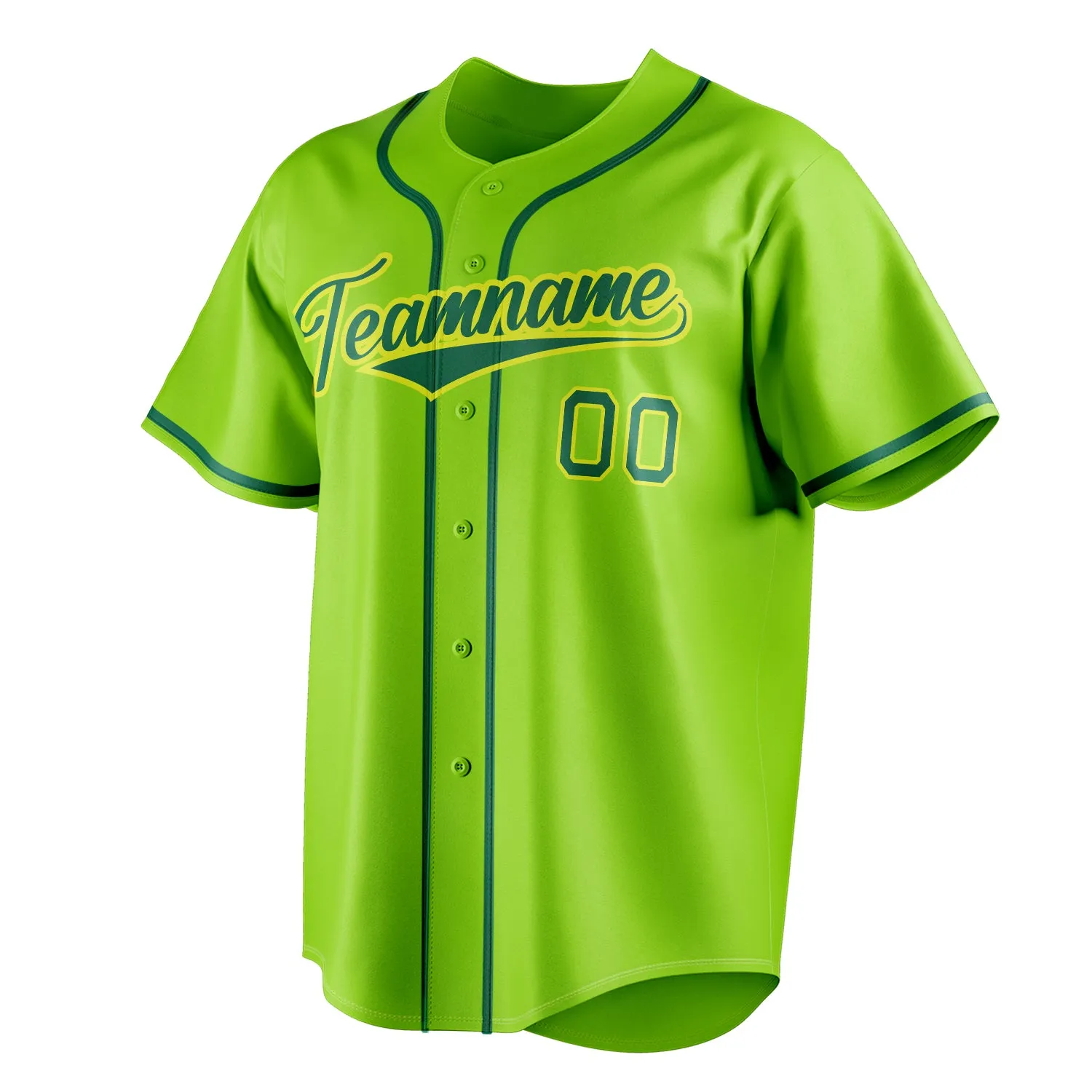 Custom Neon Green & Kelly Green Color Fan Baseball Jersey sold by Tailorly product image thumbnail 3