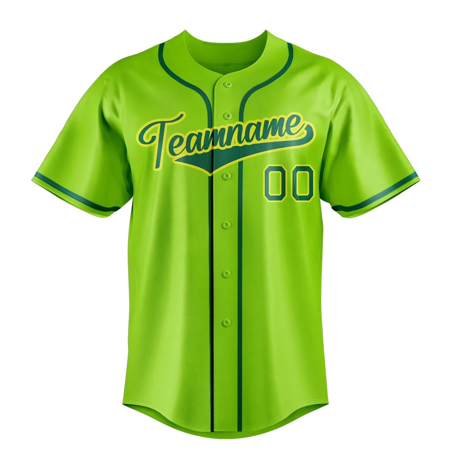 Custom Neon Green & Kelly Green Color Fan Baseball Jersey sold by Tailorly product image thumbnail 2