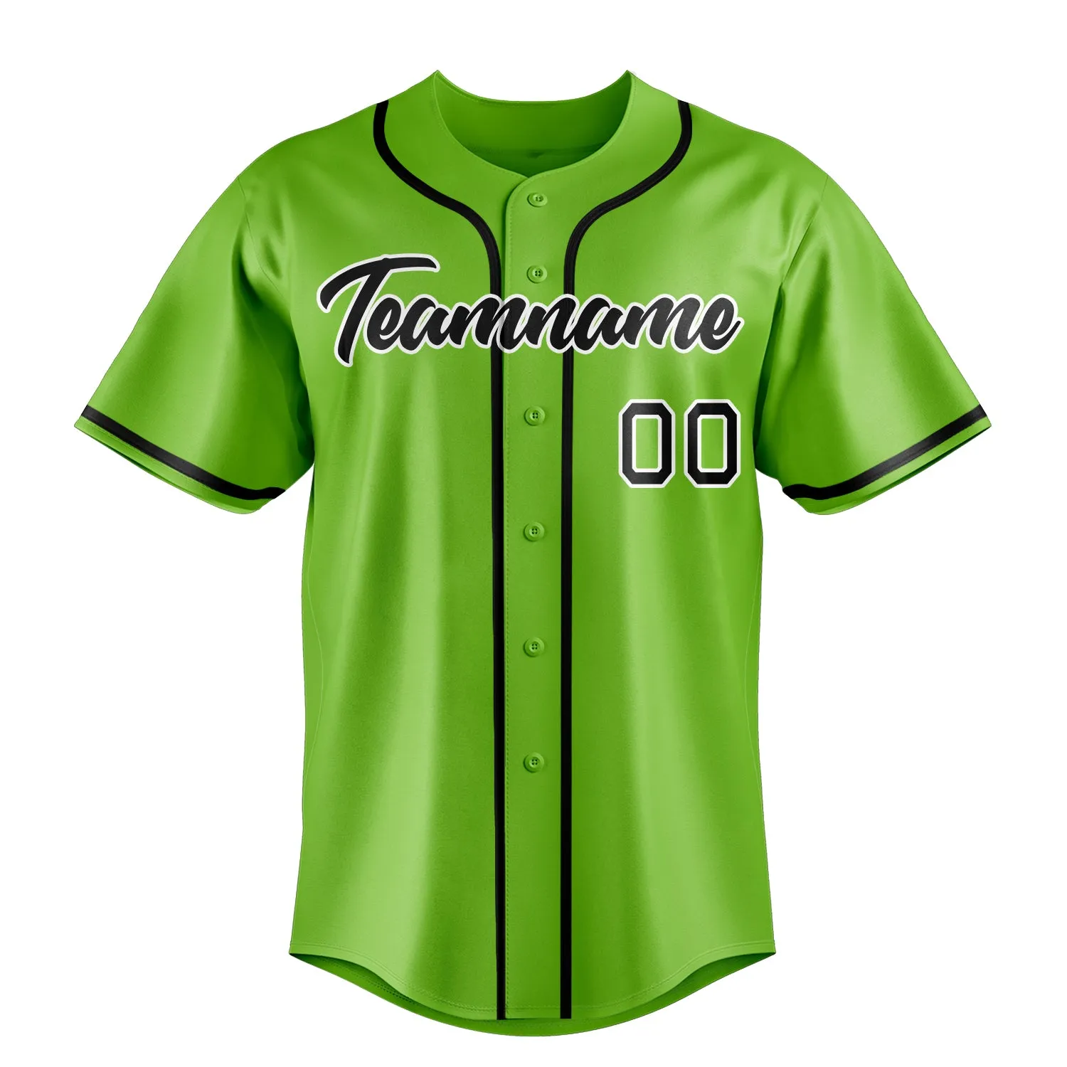 Custom Neon Green & Black Color Fan Baseball Jersey sold by Tailorly product image thumbnail 2