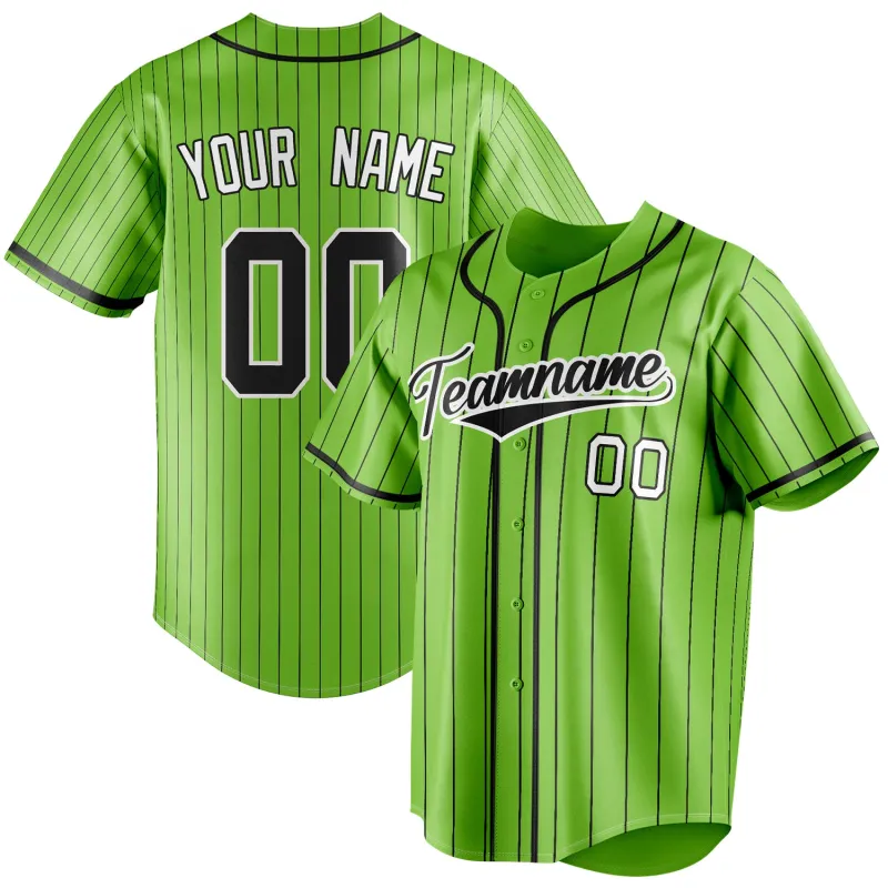 Custom Neon Green & Black Color Fan Baseball Jersey sold by Tailorly