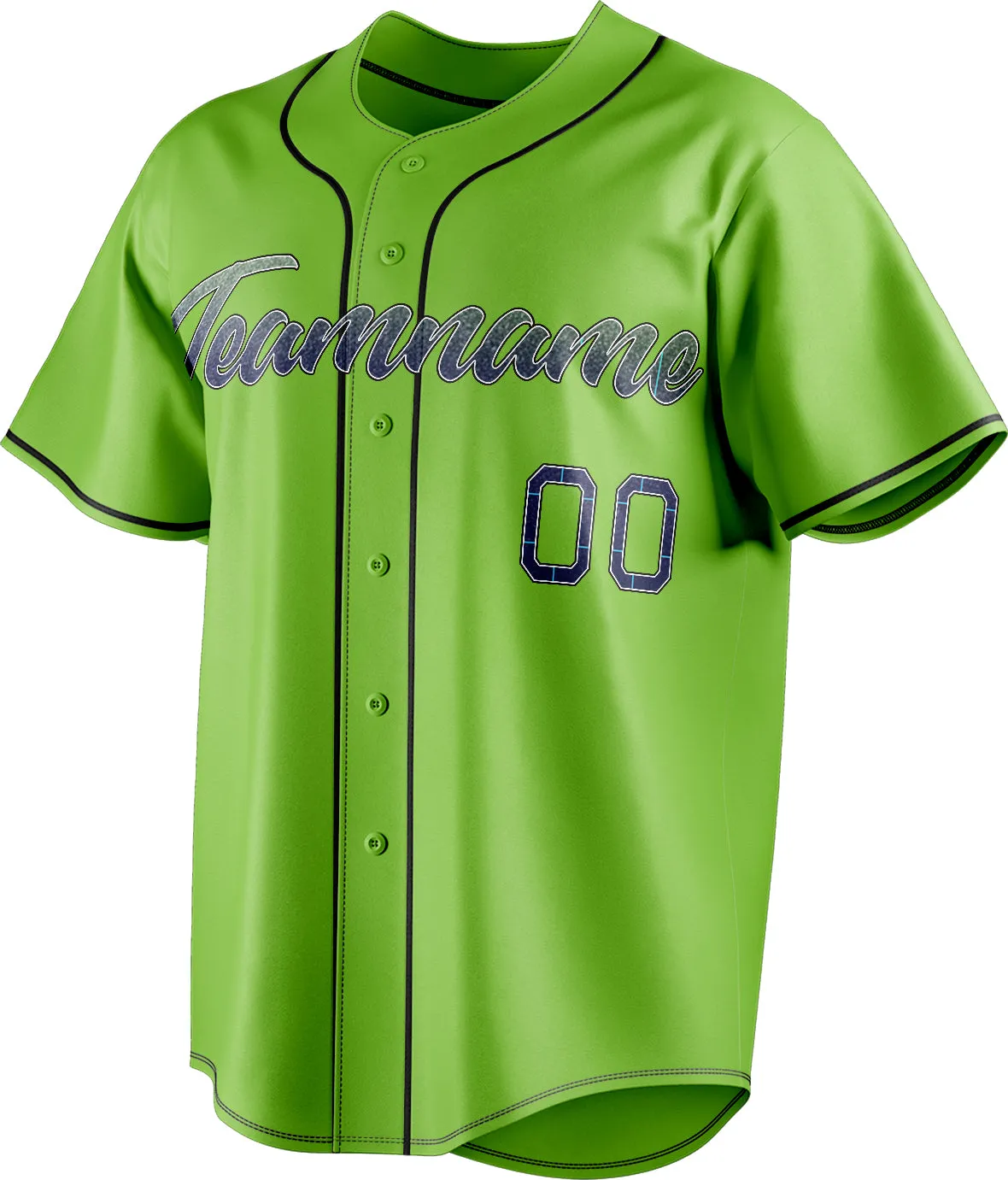 Custom Neon Green & Black Color Fan Baseball Jersey sold by Tailorly product image thumbnail 3
