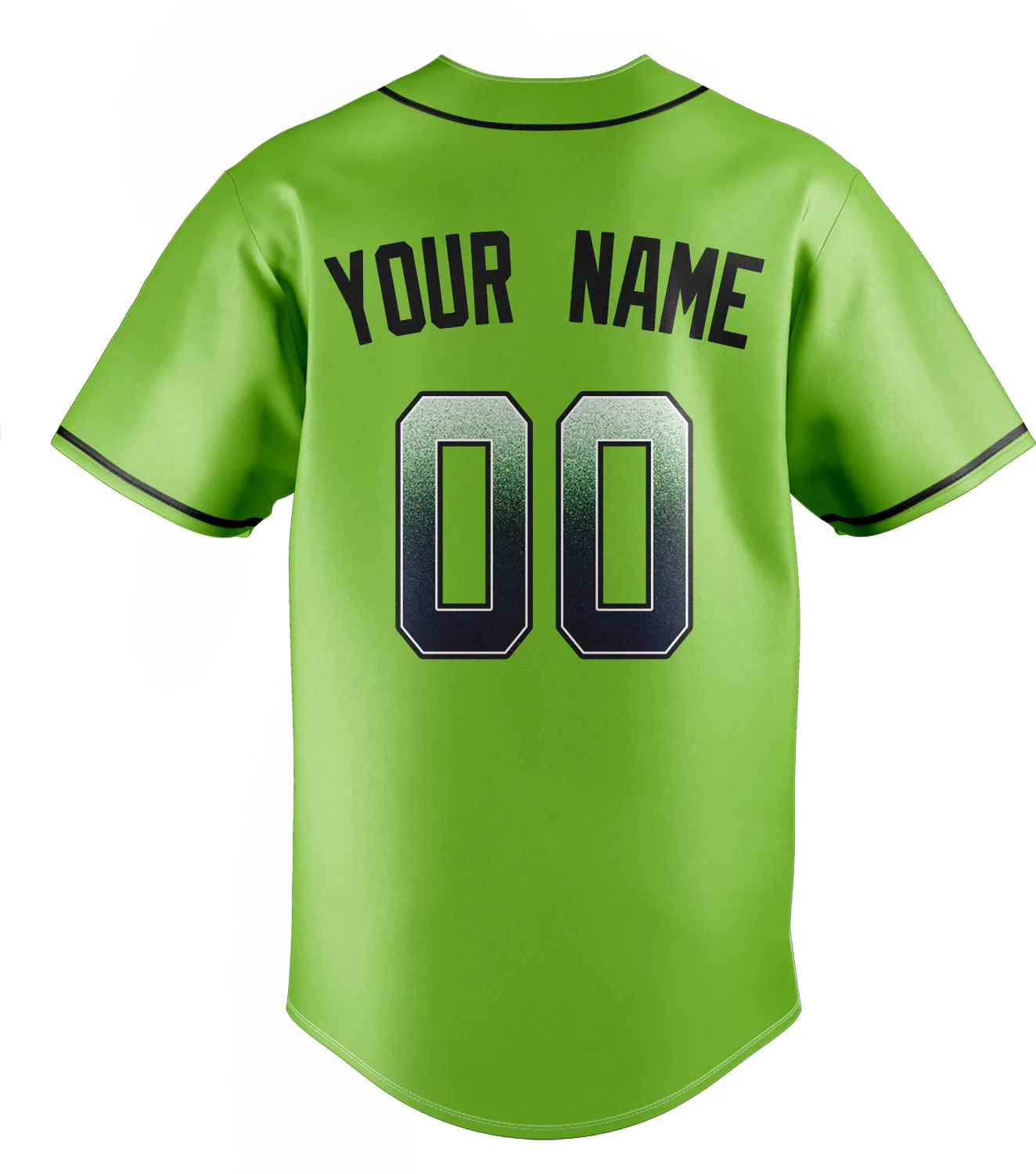 Custom Neon Green & Black Color Fan Baseball Jersey sold by Tailorly product image thumbnail 4