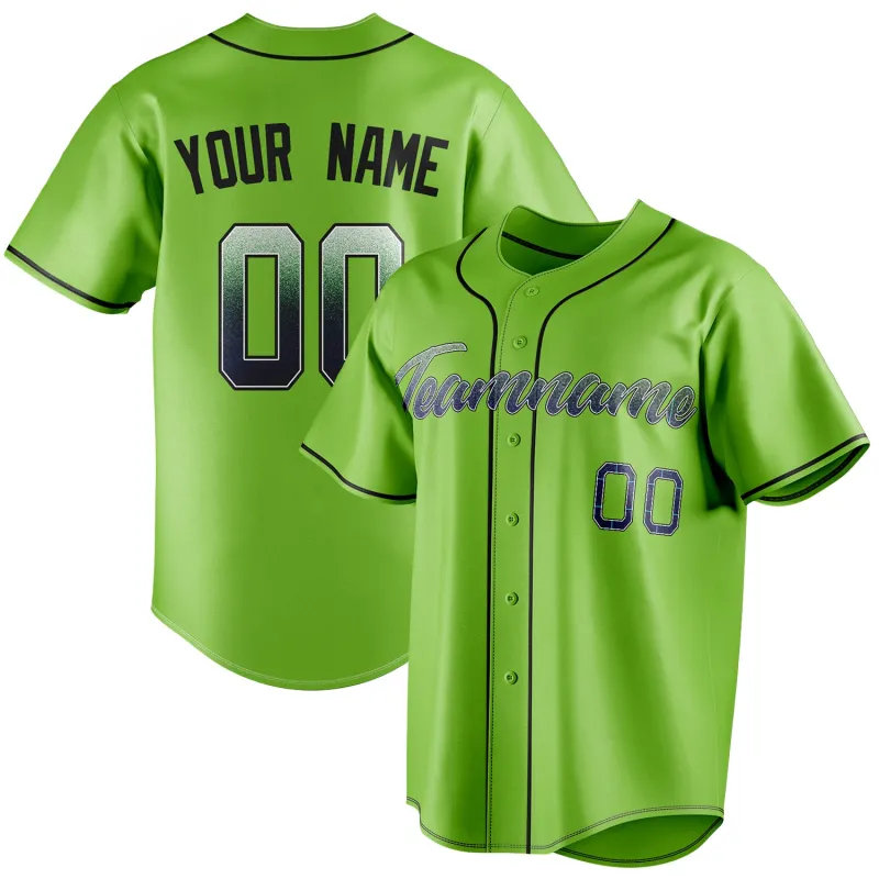Custom Neon Green & Black Color Fan Baseball Jersey sold by Tailorly