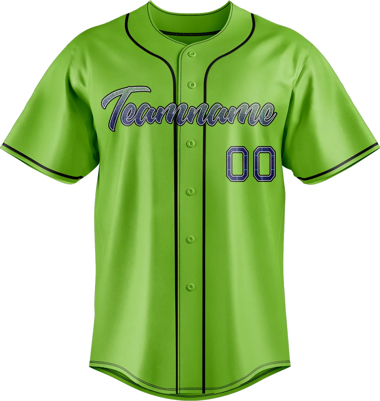 Custom Neon Green & Black Color Fan Baseball Jersey sold by Tailorly product image thumbnail 2