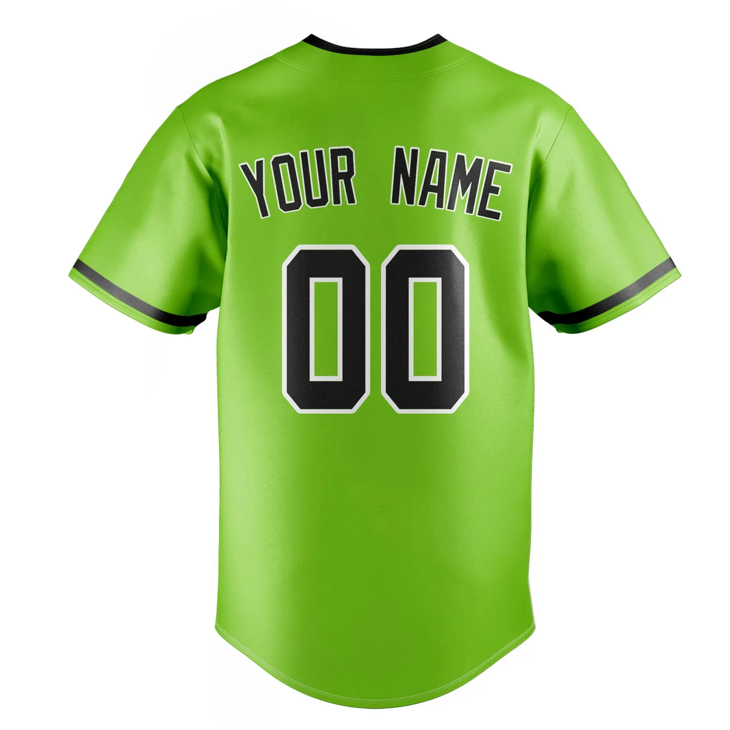 Custom Neon Green & Black Color Fan Baseball Jersey sold by Tailorly product image thumbnail 4
