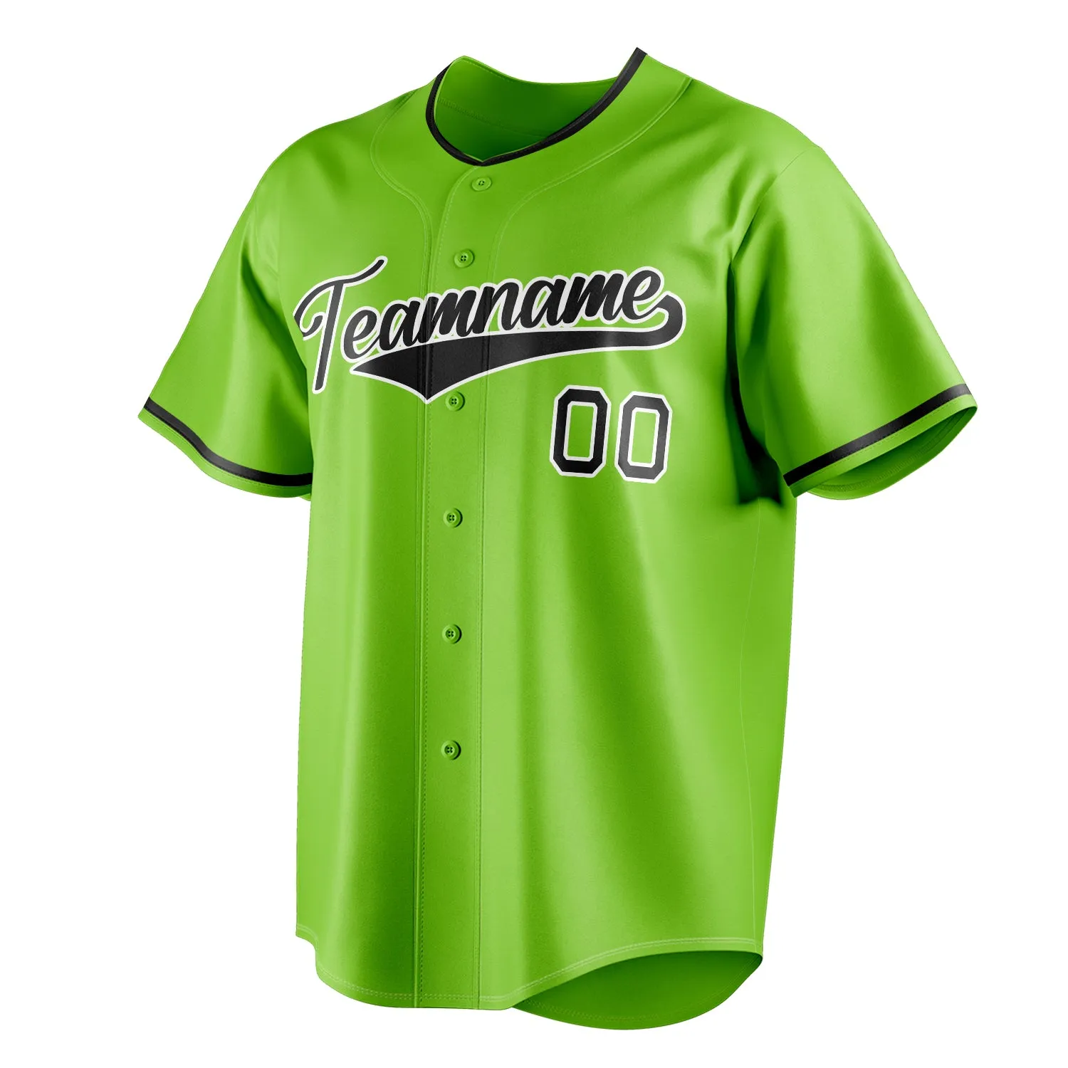 Custom Neon Green & Black Color Fan Baseball Jersey sold by Tailorly product image thumbnail 3