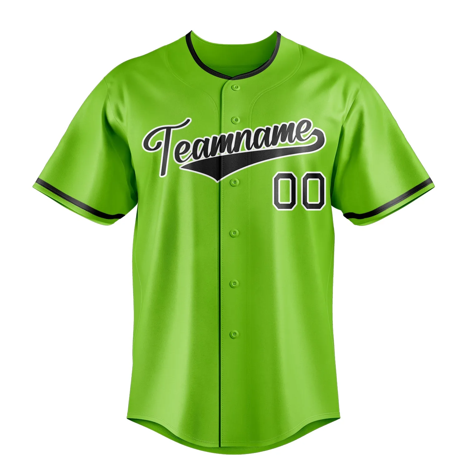 Custom Neon Green & Black Color Fan Baseball Jersey sold by Tailorly product image thumbnail 2
