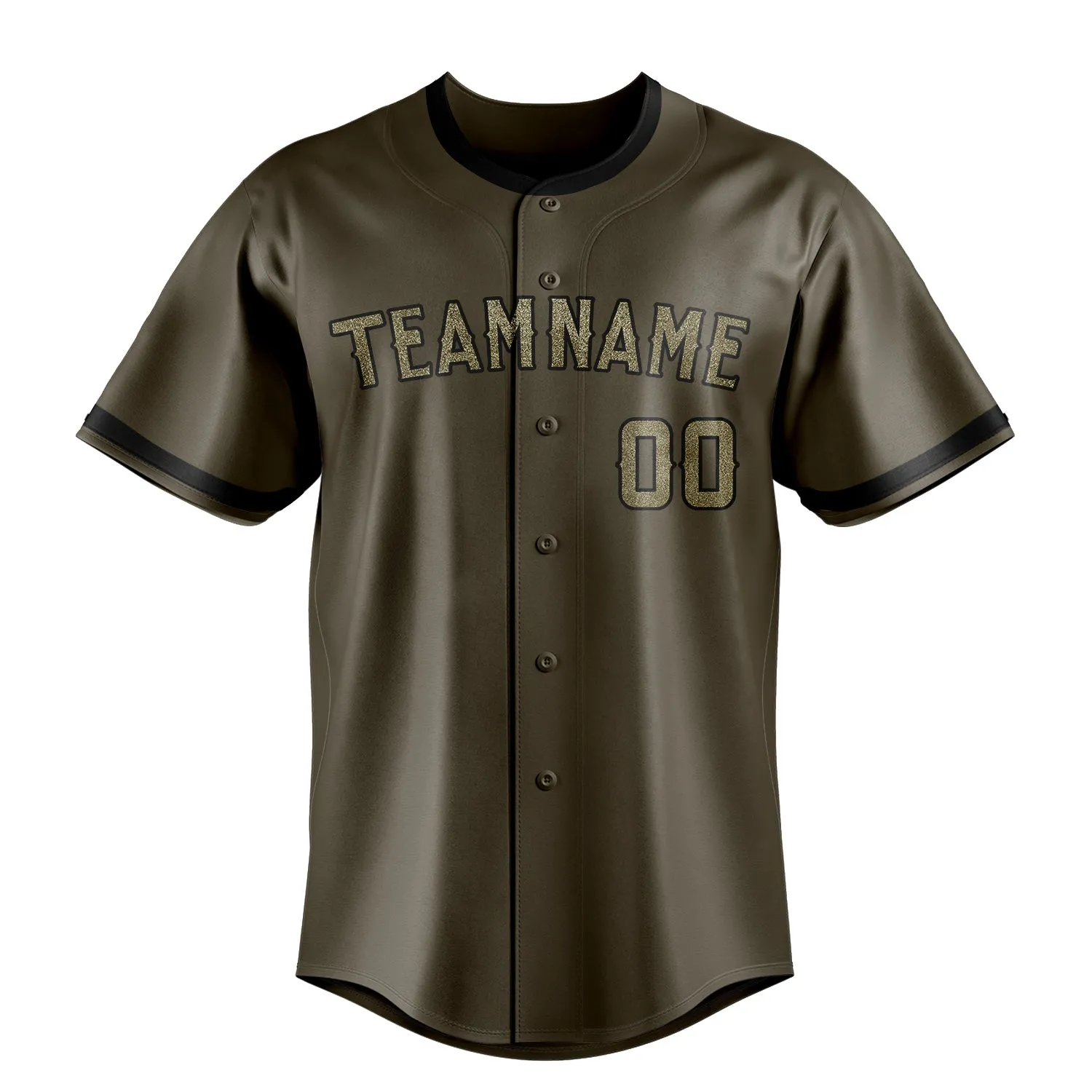 Custom Olive & Camo Color Fan Baseball Jersey sold by Tailorly product image thumbnail 2