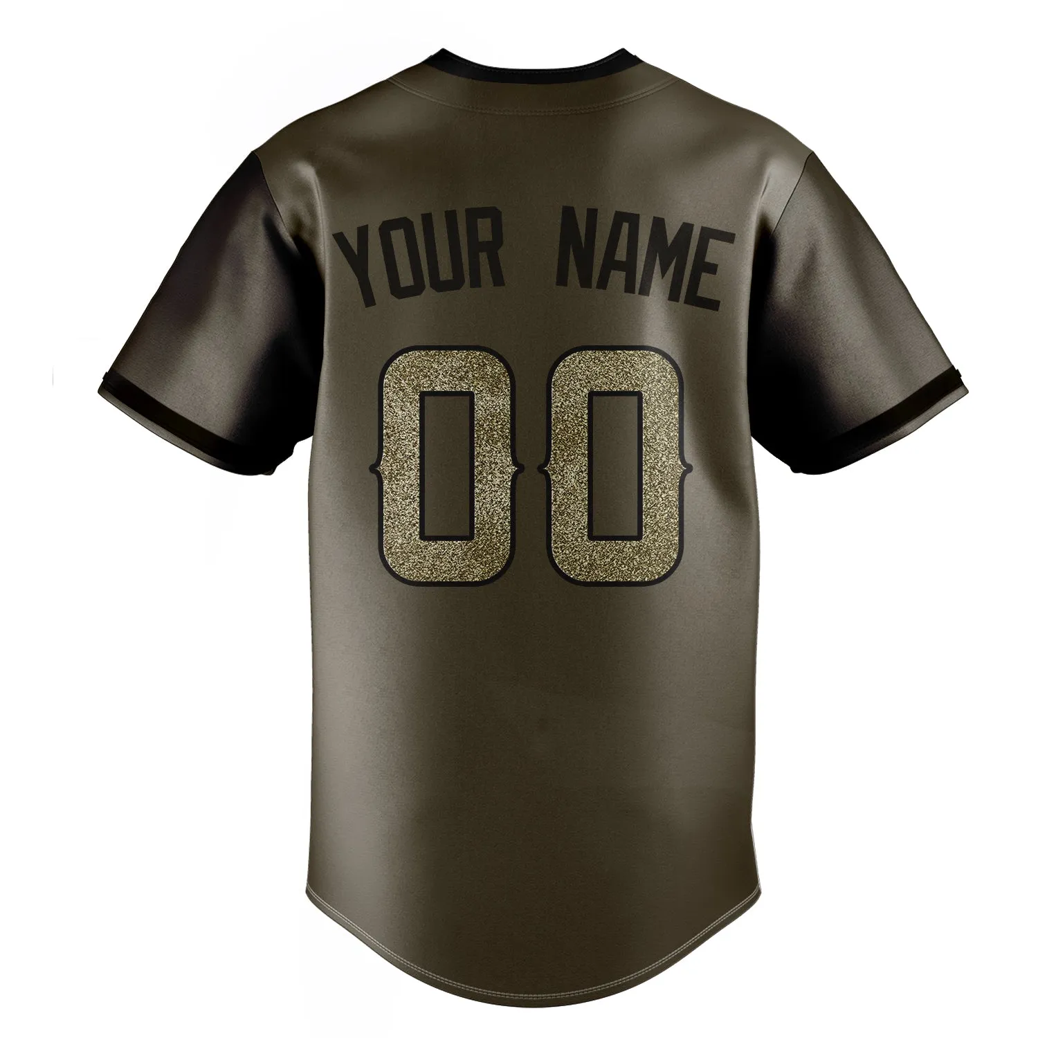 Custom Olive & Camo Color Fan Baseball Jersey sold by Tailorly product image thumbnail 4