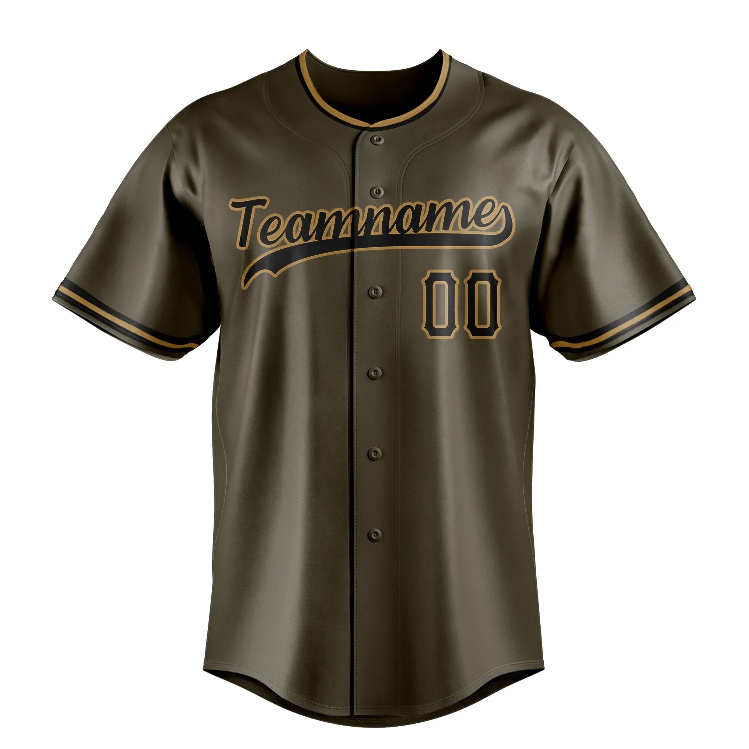 Custom Olive & Black Color Fan Baseball Jersey sold by Tailorly product image thumbnail 2