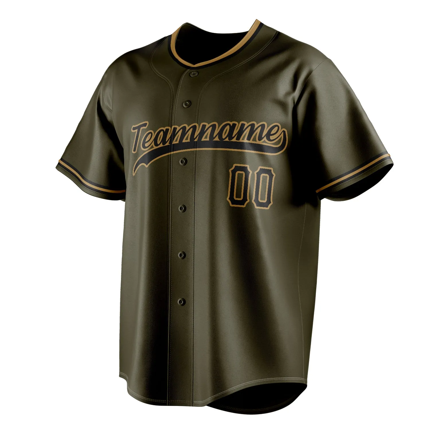 Custom Olive & Black Color Fan Baseball Jersey sold by Tailorly product image thumbnail 3
