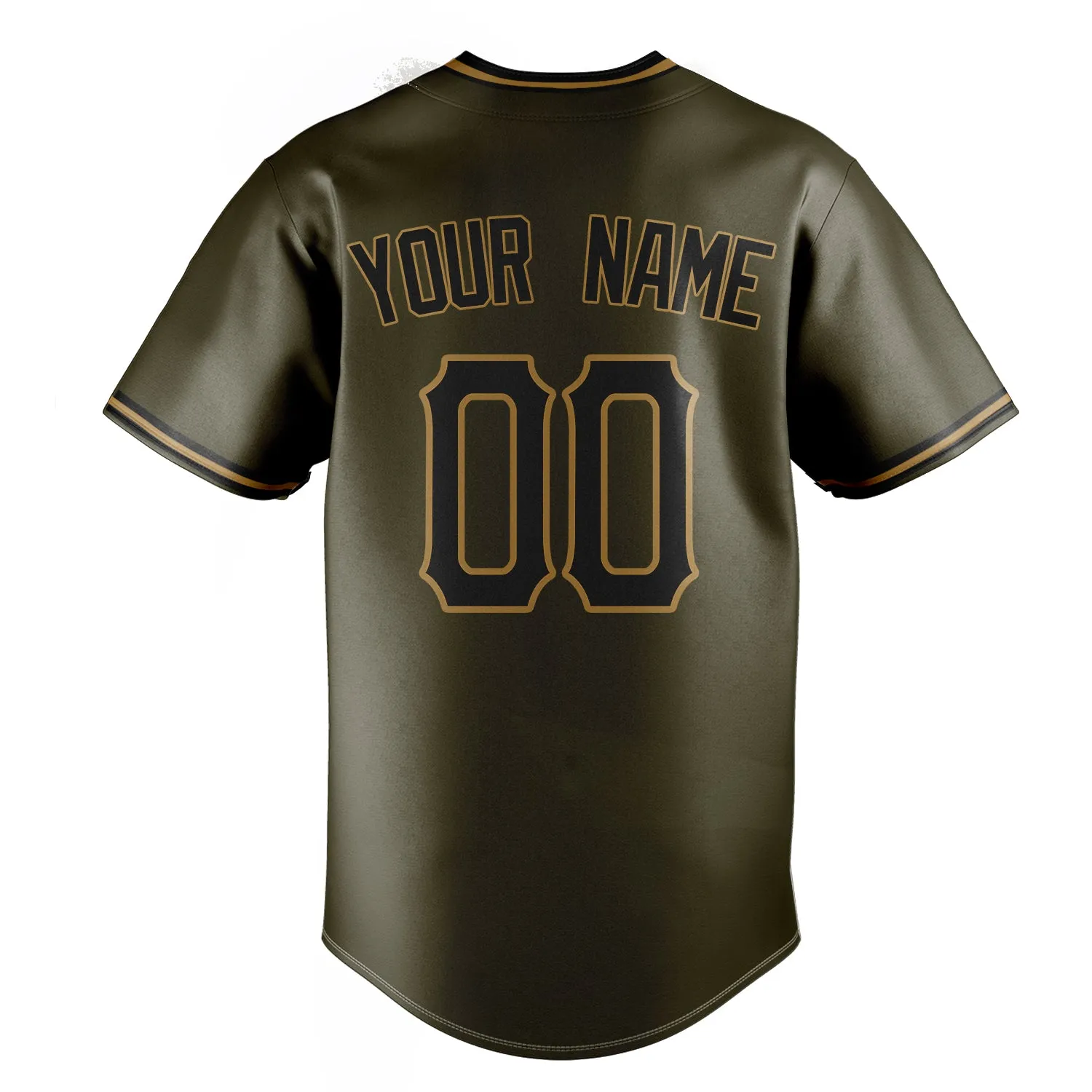 Custom Olive & Black Color Fan Baseball Jersey sold by Tailorly product image thumbnail 4