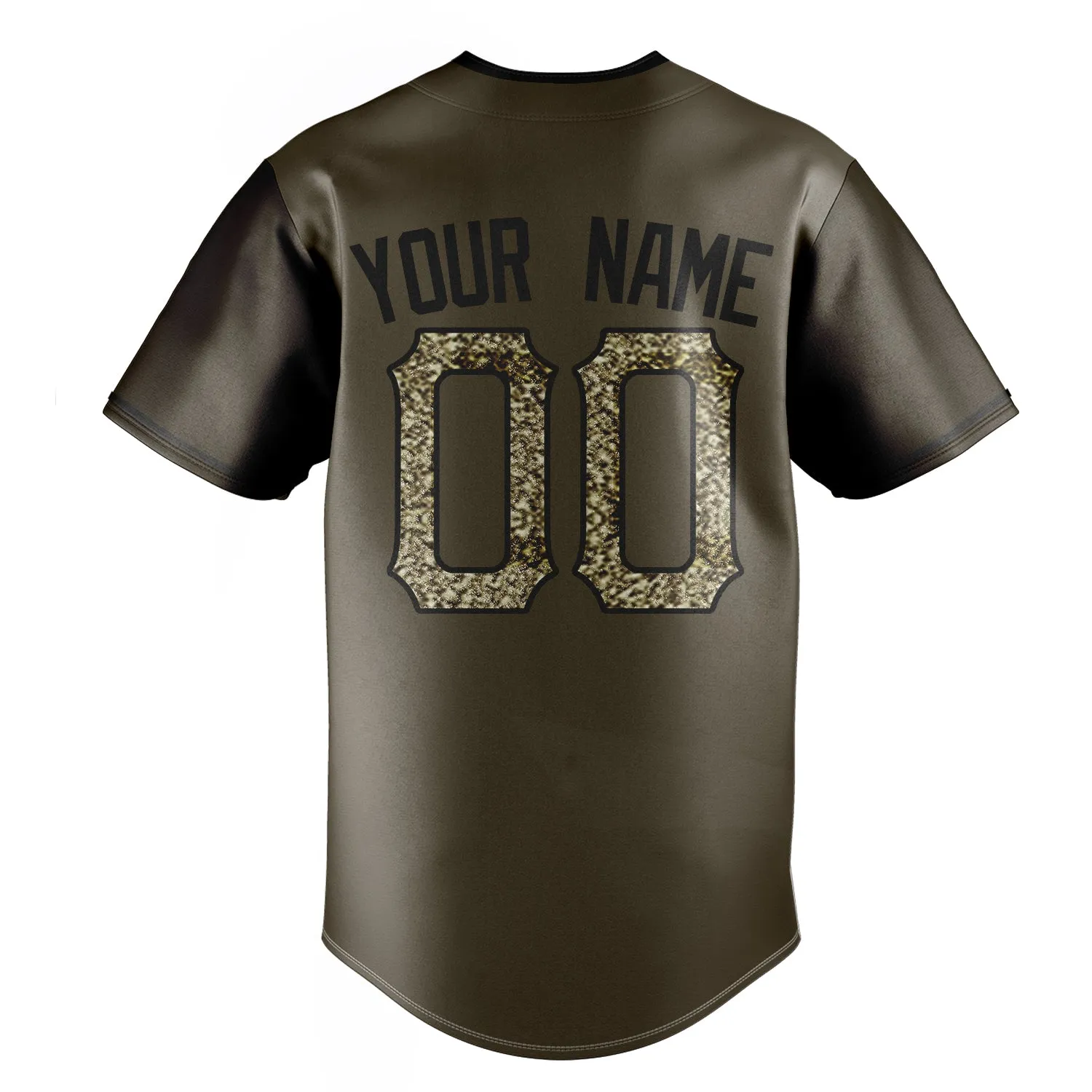 Custom Olive & Camo Color Fan Baseball Jersey sold by Tailorly product image thumbnail 4