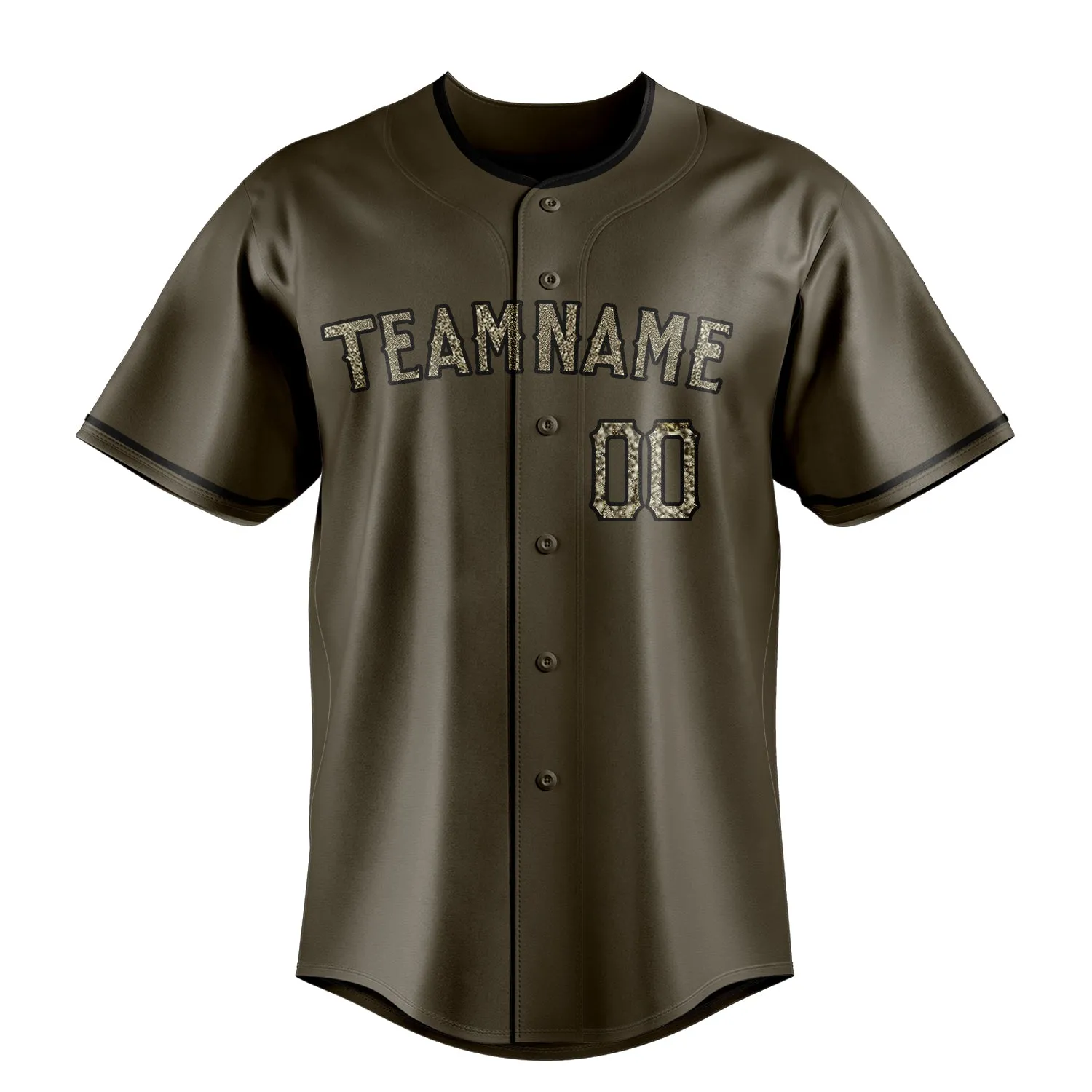 Custom Olive & Camo Color Fan Baseball Jersey sold by Tailorly product image thumbnail 2