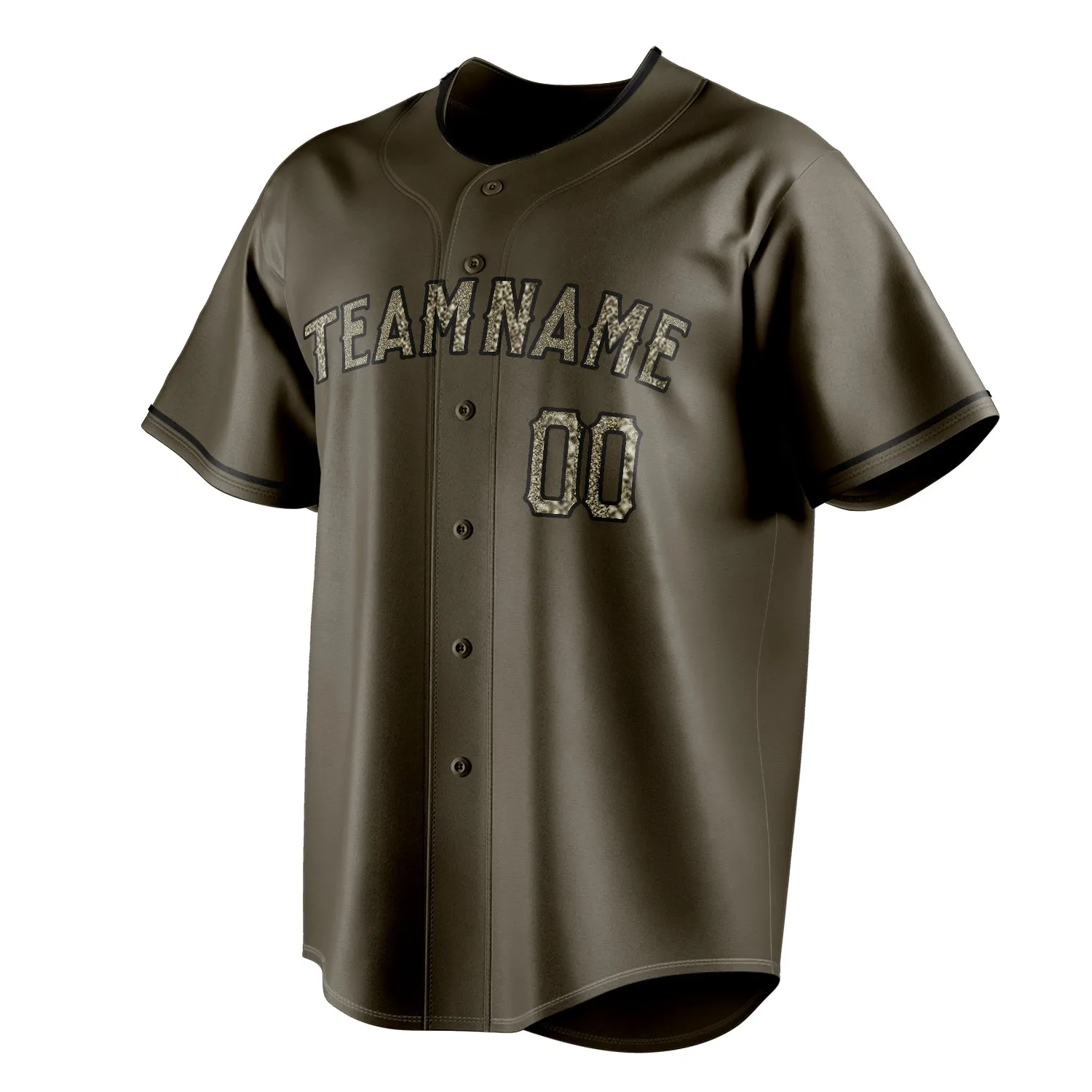 Custom Olive & Camo Color Fan Baseball Jersey sold by Tailorly product image thumbnail 3