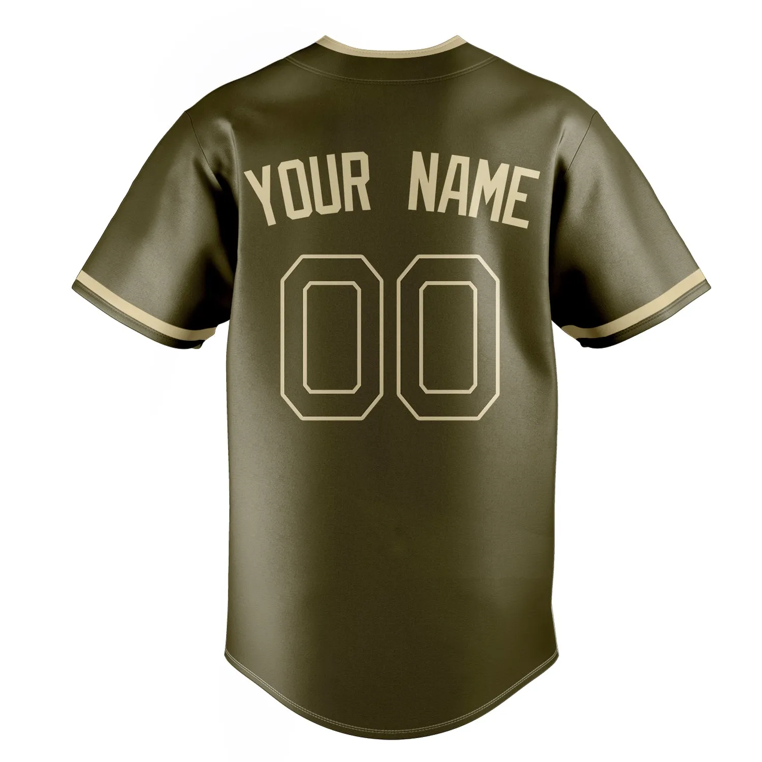 Custom Olive & Cream Color Fan Baseball Jersey sold by Tailorly product image thumbnail 4