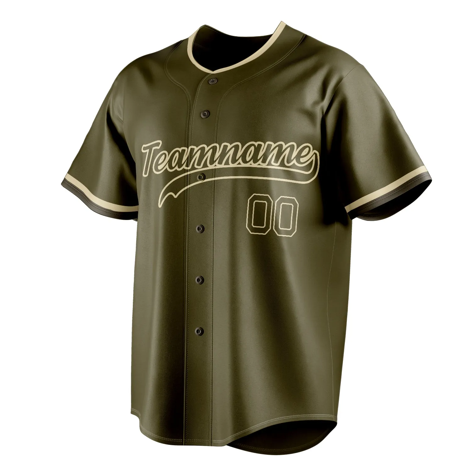 Custom Olive & Cream Color Fan Baseball Jersey sold by Tailorly product image thumbnail 3