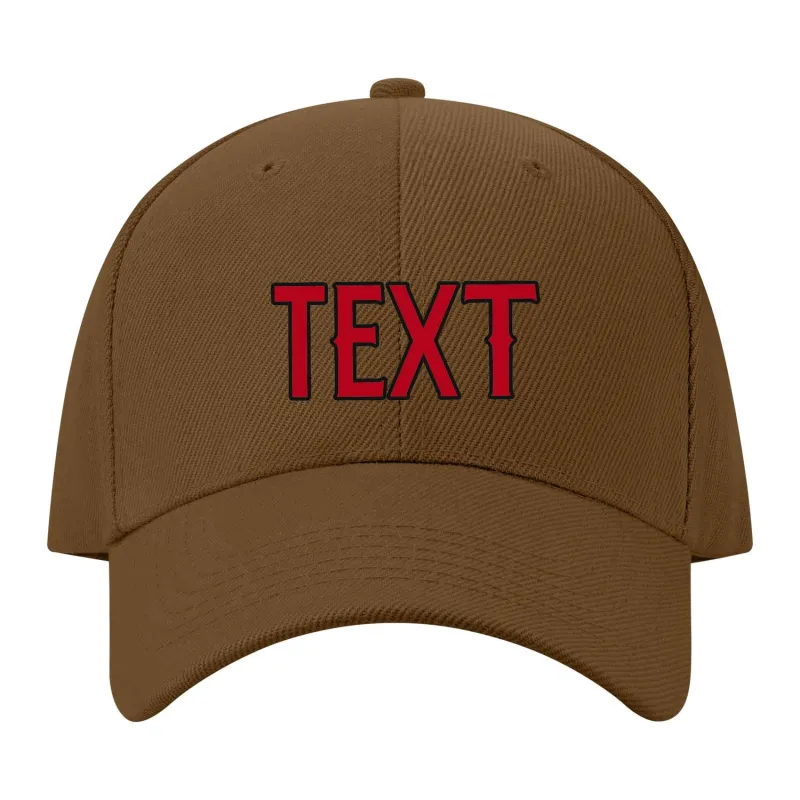 Custom Khaki Crimson Red Hat made by Tailorly