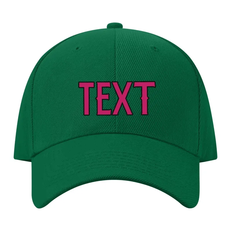 Custom Dark Green Light Pink Hat made by Tailorly