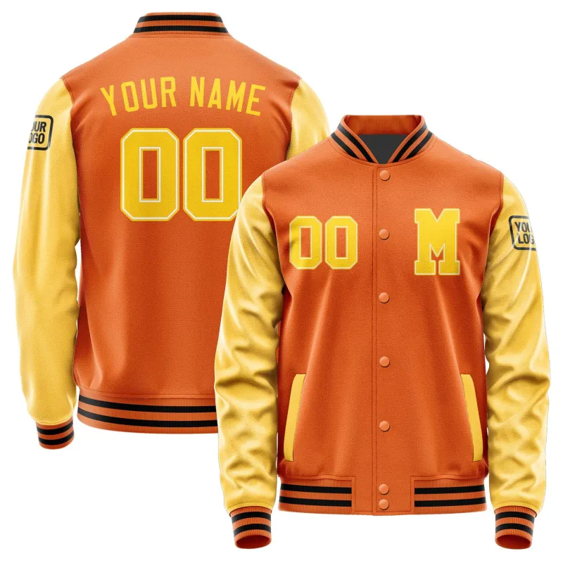Custom Orange Gold Jacket sold by Tailorly