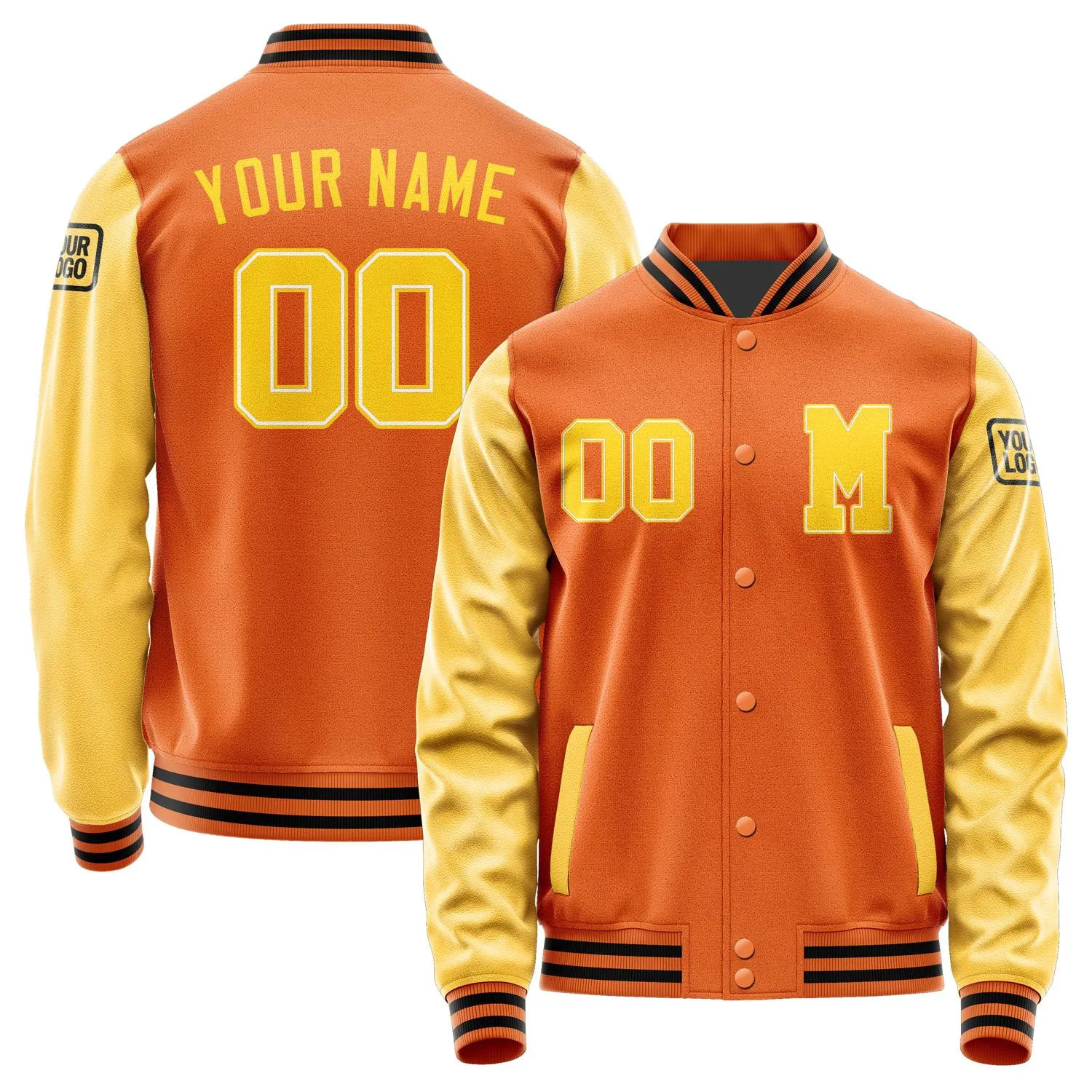 Custom Orange Gold Jacket sold by Tailorly