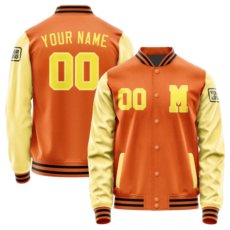 Custom Orange Light Yellow Jacket sold by Tailorly