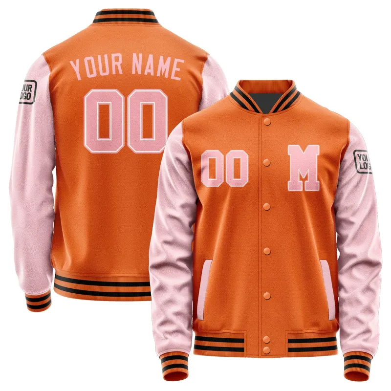 Custom Orange Light Pink Jacket sold by Tailorly