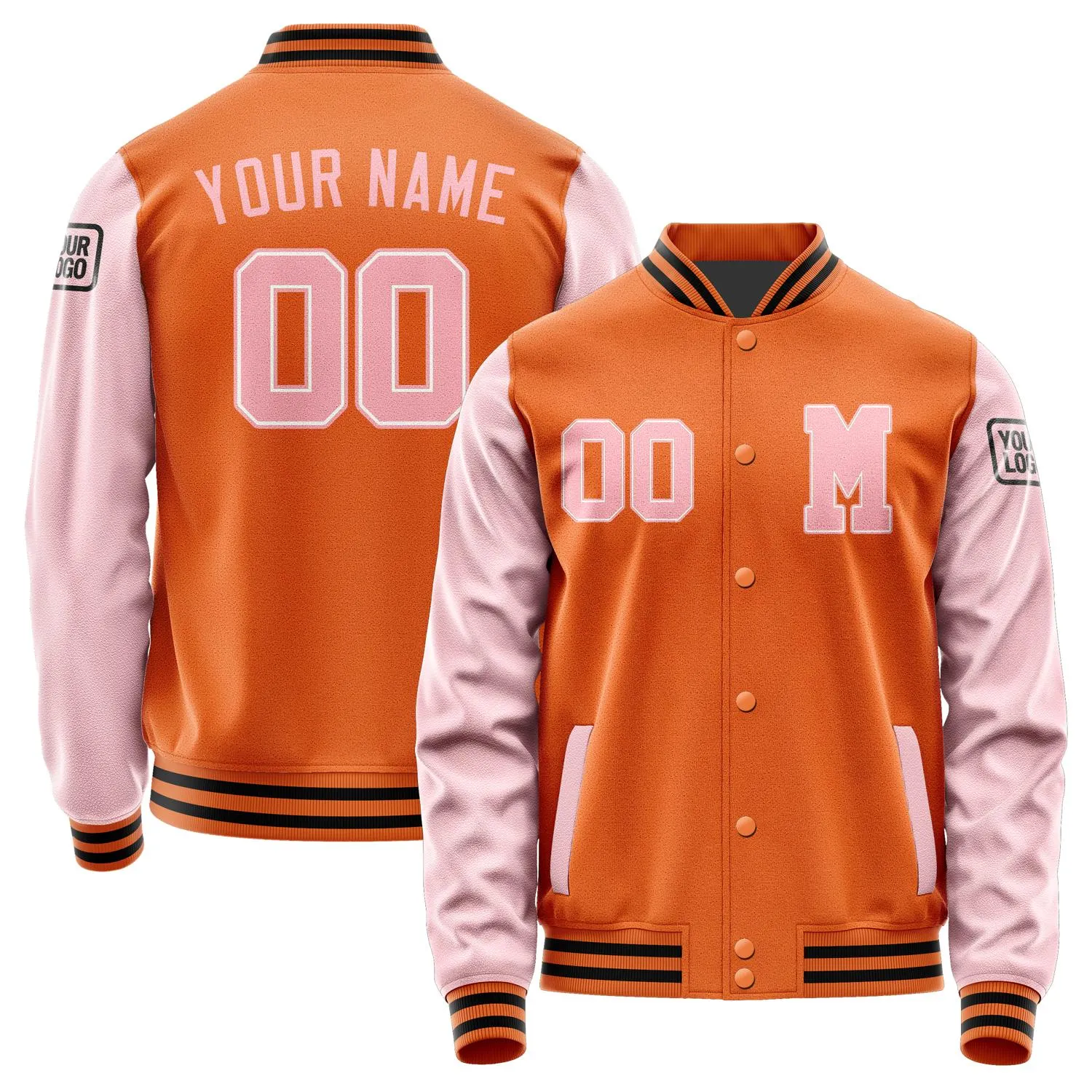 Custom Orange Light Pink Jacket sold by Tailorly
