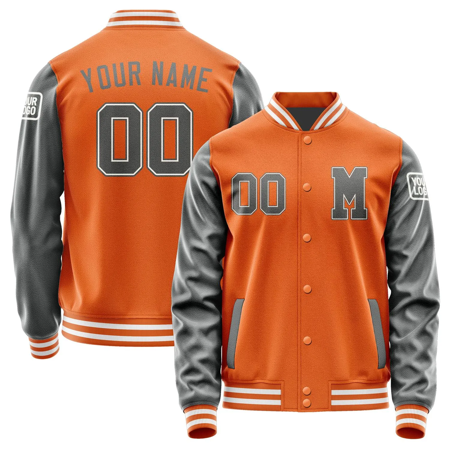 Custom Orange Dark Grey Jacket sold by Tailorly