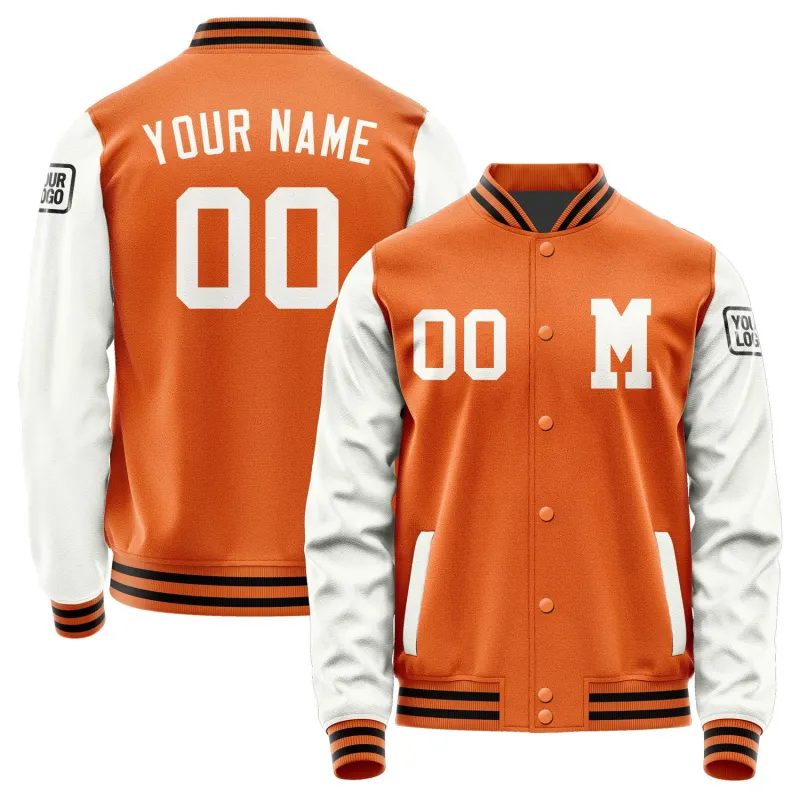 Custom Orange White Jacket sold by Tailorly