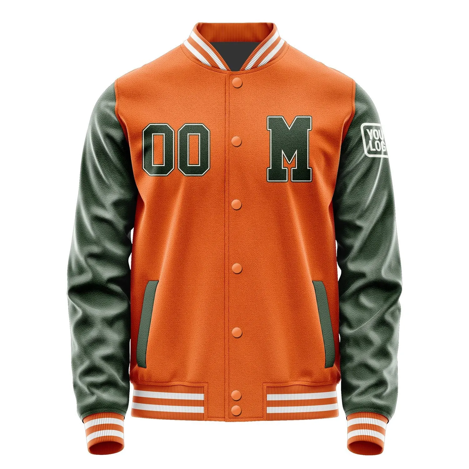 Custom Orange Dark Green Jacket sold by Tailorly product image thumbnail 4