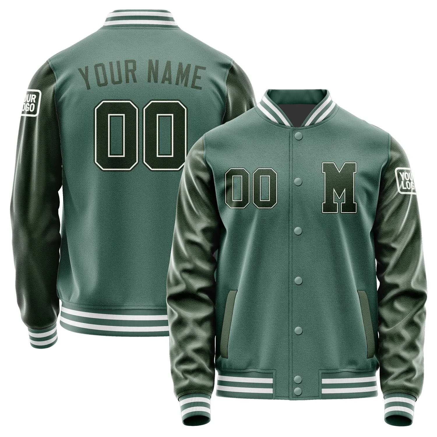 Custom Blue Green Dark Green Jacket sold by Tailorly