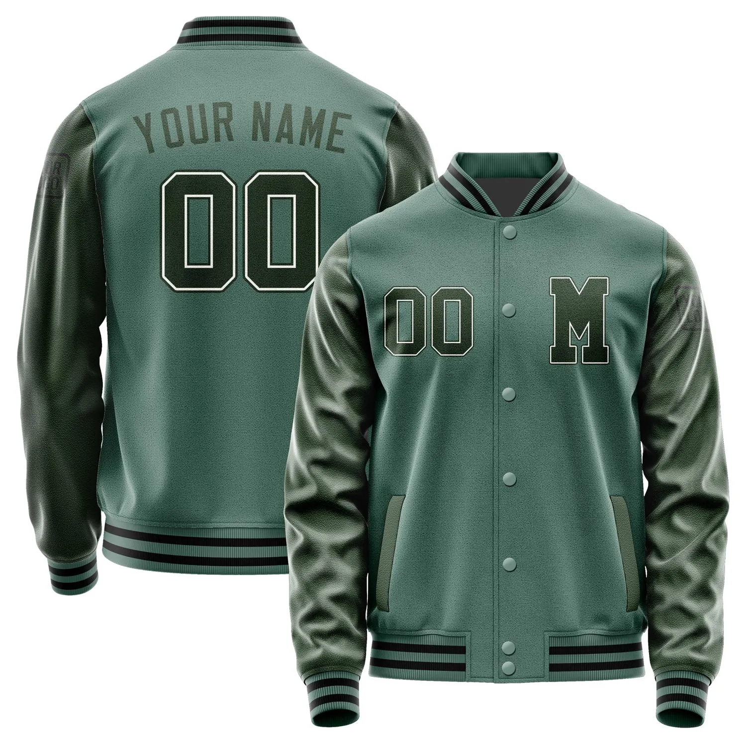 Custom Blue Green Dark Green Jacket sold by Tailorly