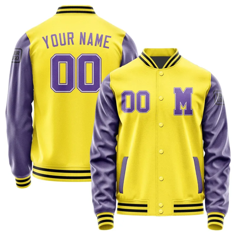Custom Light Yellow Light Purple Jacket sold by Tailorly