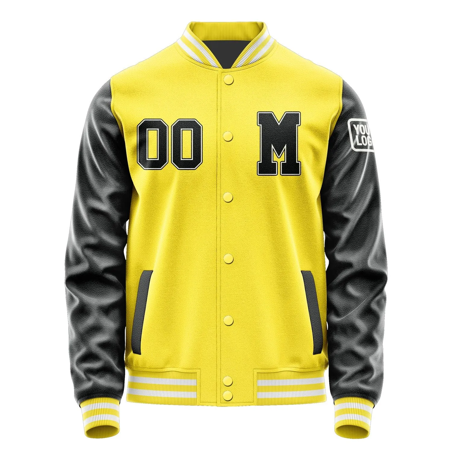 Custom Light Yellow Black Jacket sold by Tailorly product image thumbnail 4