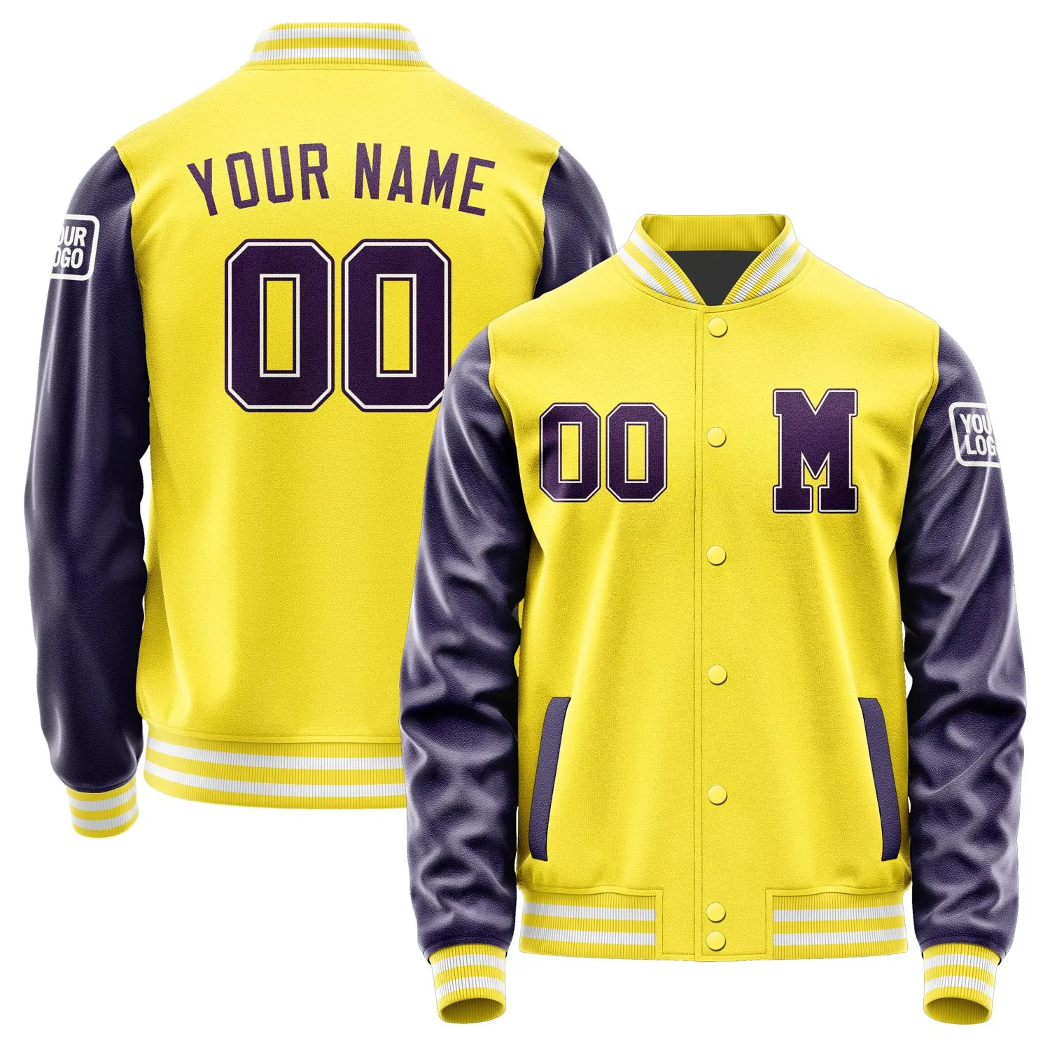 Custom Light Yellow Purple Jacket sold by Tailorly