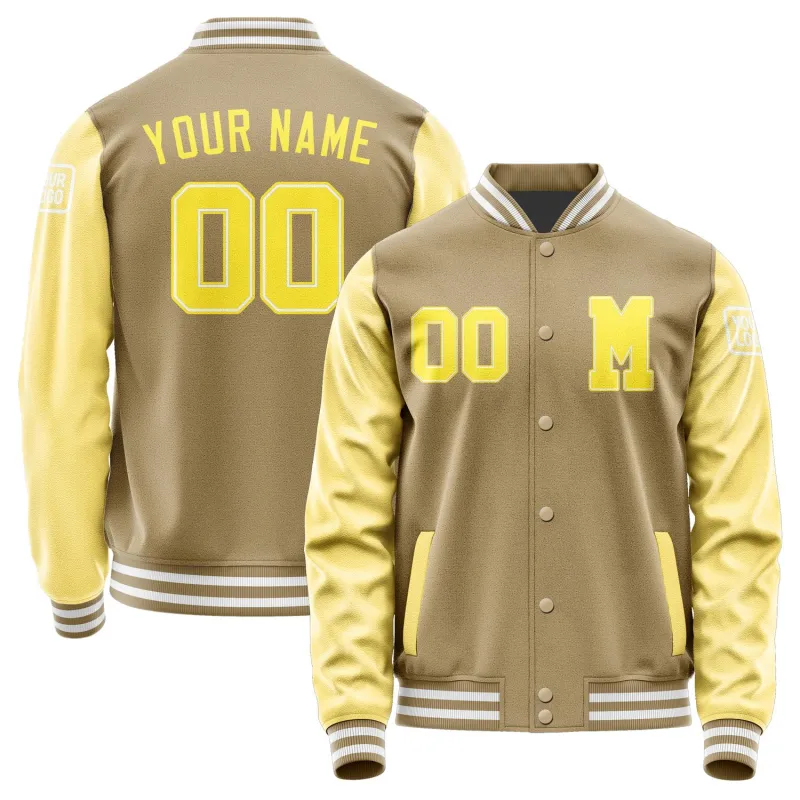 Custom Light Khaki Light Yellow Jacket sold by Tailorly