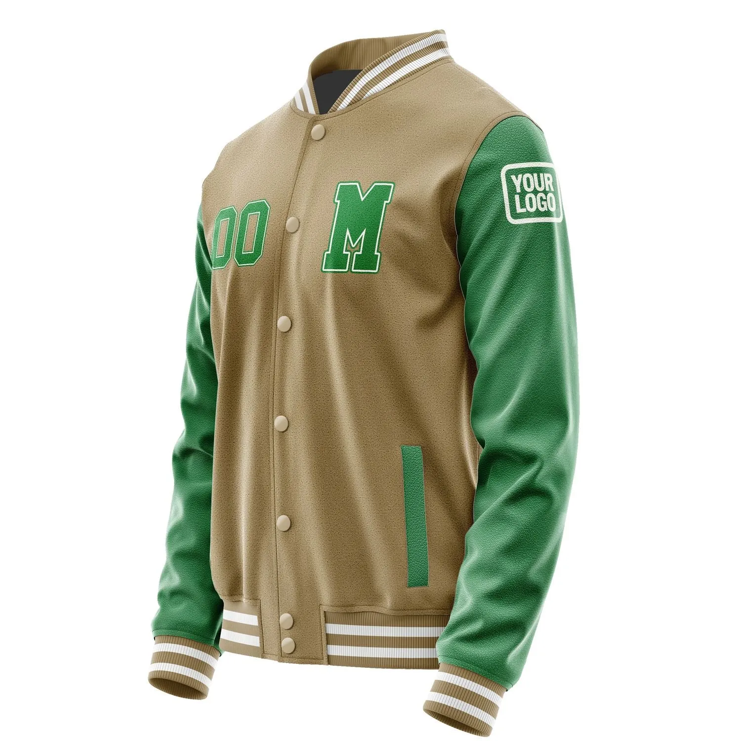 Custom Light Khaki Emerald Green Jacket sold by Tailorly product image thumbnail 2