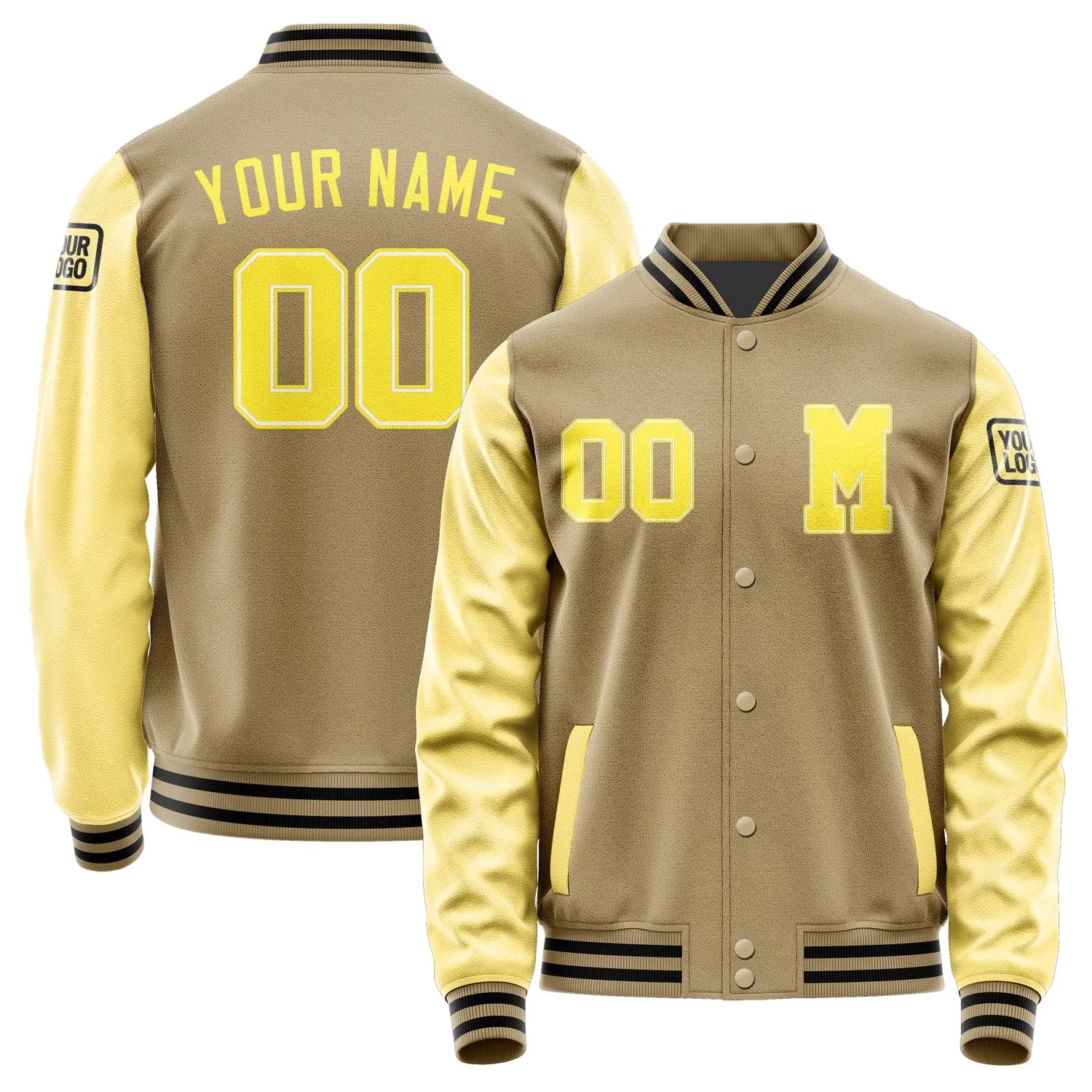 Custom Light Khaki Light Yellow Jacket sold by Tailorly