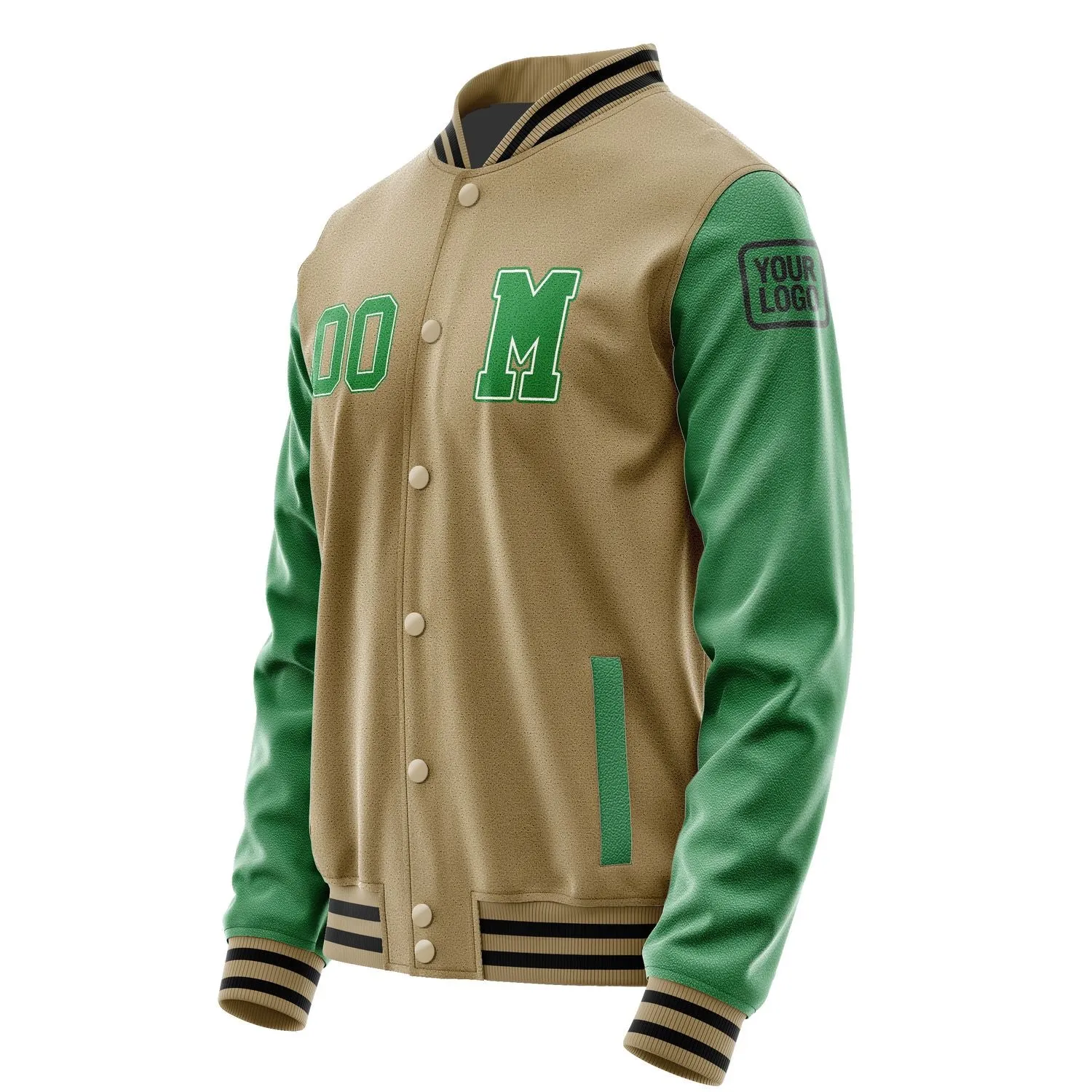 Custom Light Khaki Emerald Green Jacket sold by Tailorly product image thumbnail 2
