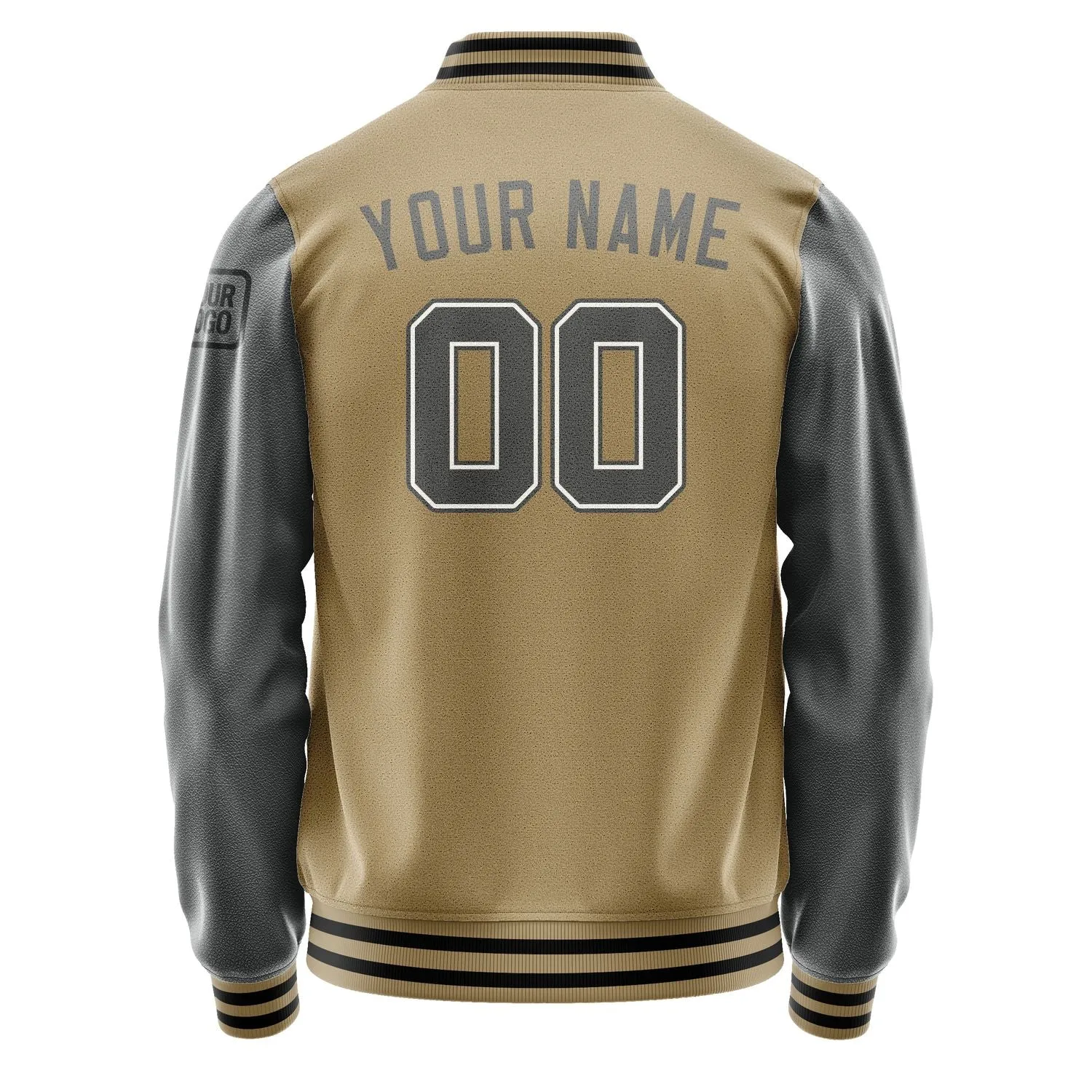 Custom Light Khaki Dark Grey Jacket sold by Tailorly product image thumbnail 3