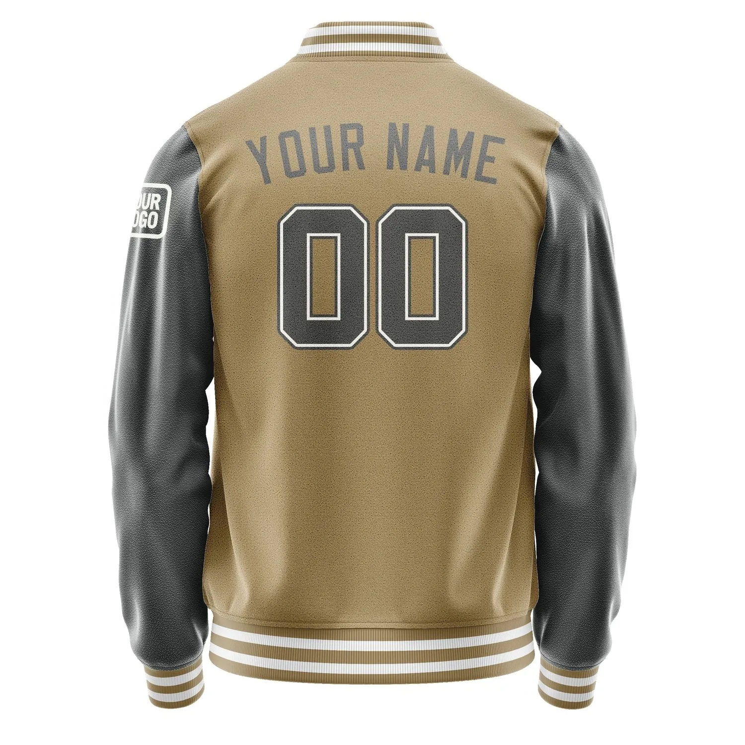 Custom Light Khaki Dark Grey Jacket sold by Tailorly product image thumbnail 3