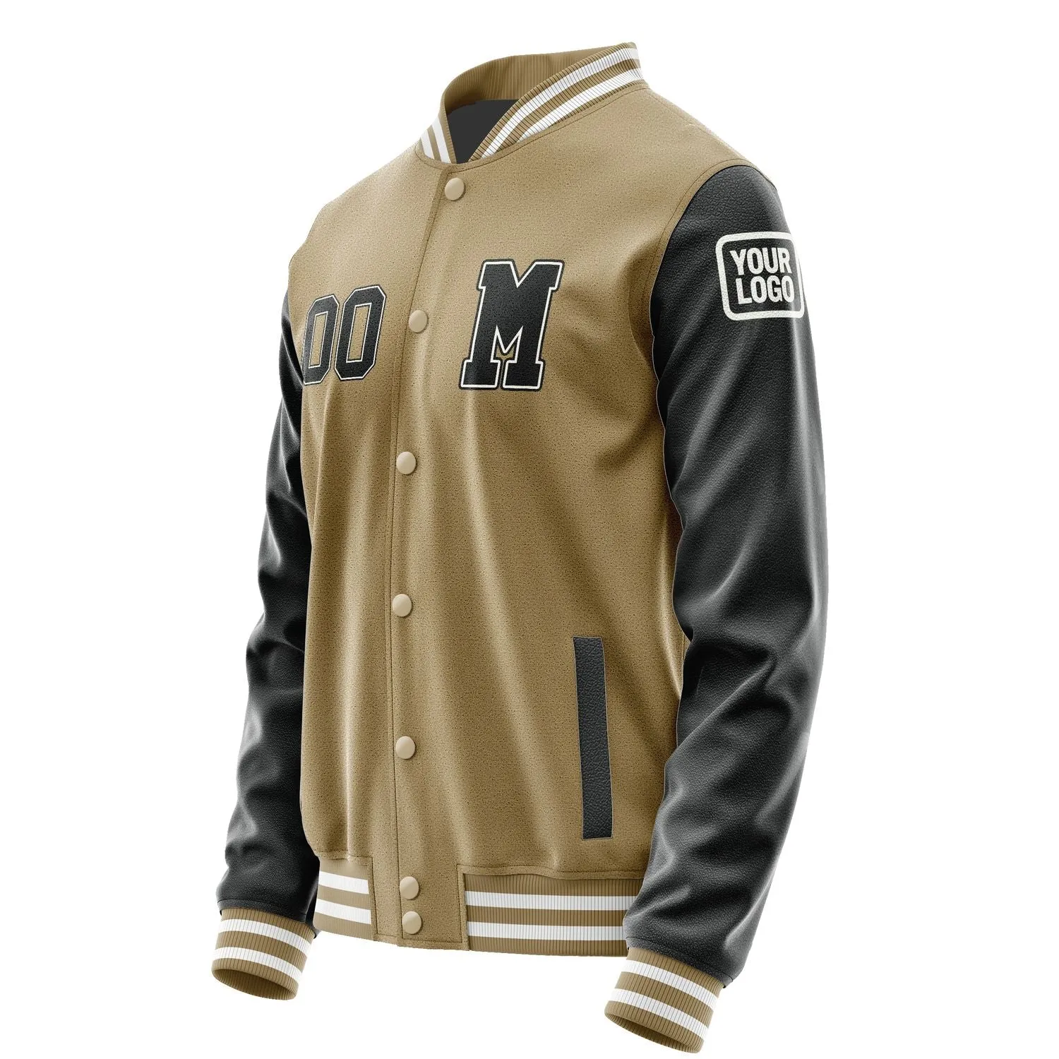 Custom Light Khaki Black Jacket sold by Tailorly product image thumbnail 2