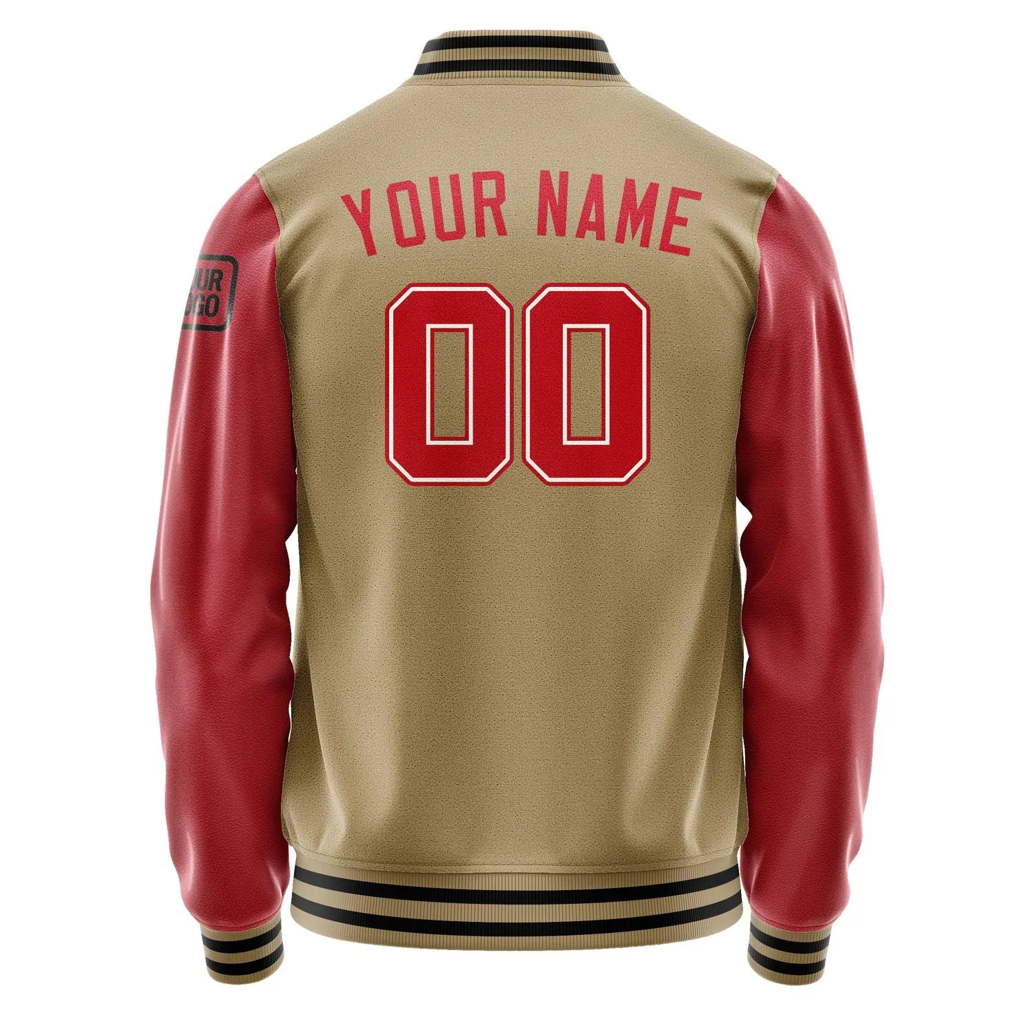 Custom Light Khaki Red Jacket sold by Tailorly product image thumbnail 3