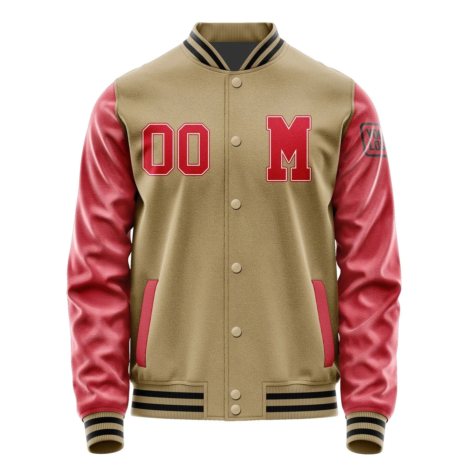 Custom Light Khaki Red Jacket sold by Tailorly product image thumbnail 4