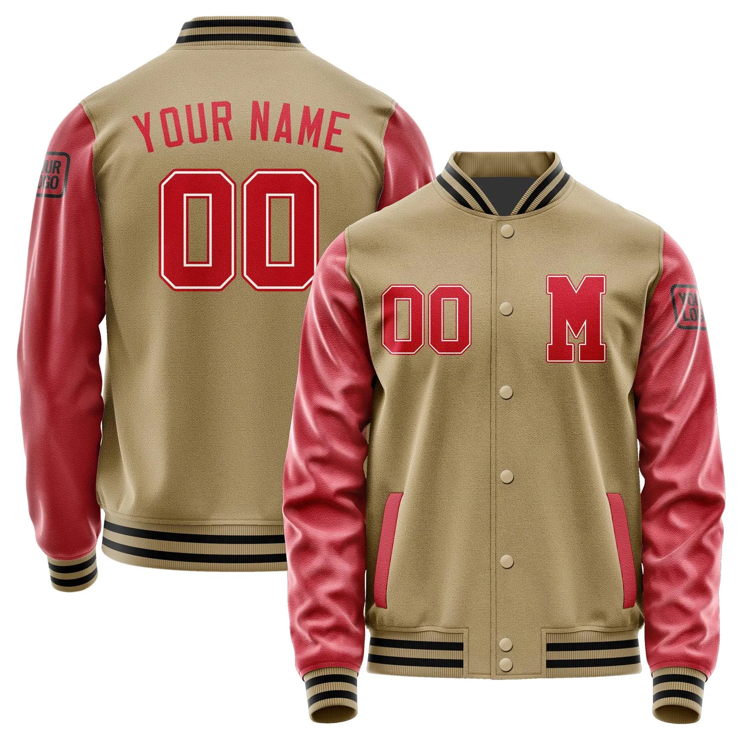 Custom Light Khaki Red Jacket sold by Tailorly