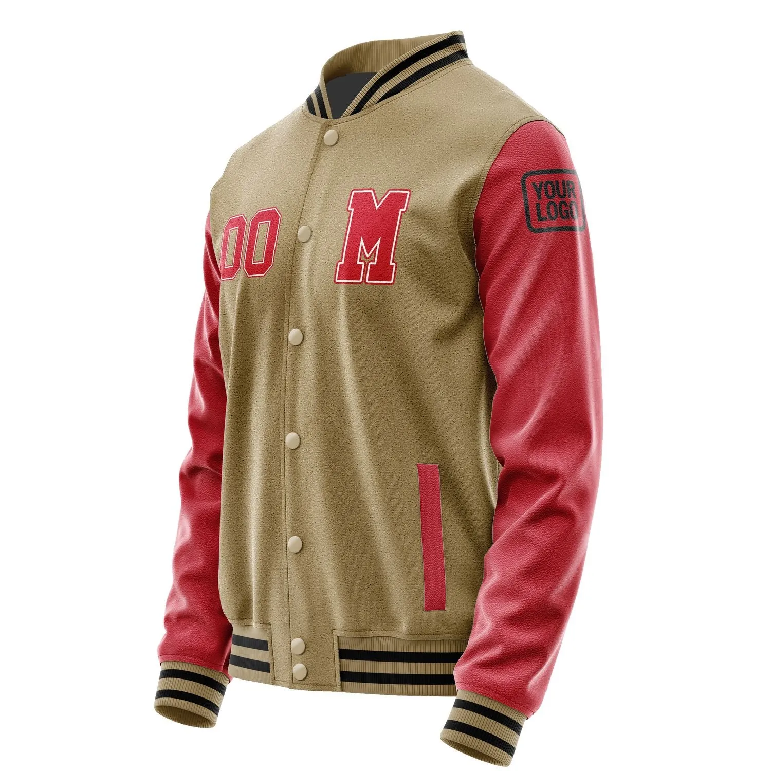 Custom Light Khaki Red Jacket sold by Tailorly product image thumbnail 2